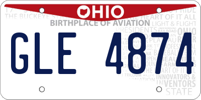 OH license plate GLE4874
