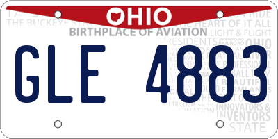 OH license plate GLE4883