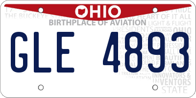 OH license plate GLE4893