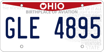 OH license plate GLE4895