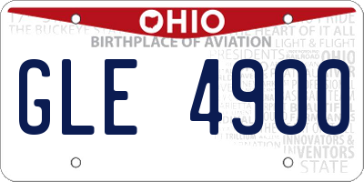 OH license plate GLE4900
