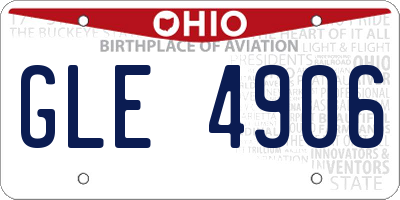 OH license plate GLE4906
