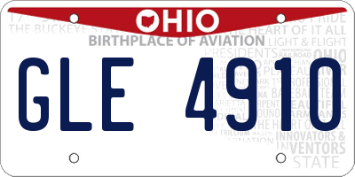 OH license plate GLE4910