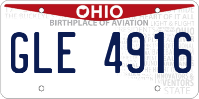 OH license plate GLE4916