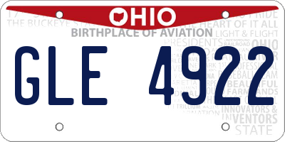 OH license plate GLE4922