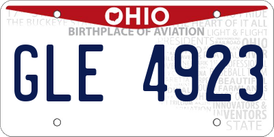 OH license plate GLE4923