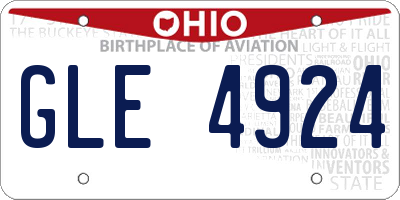 OH license plate GLE4924