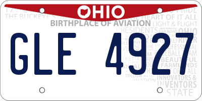 OH license plate GLE4927