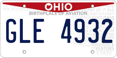 OH license plate GLE4932