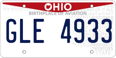 OH license plate GLE4933