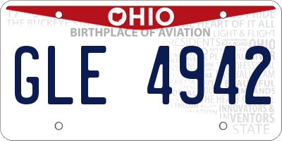 OH license plate GLE4942