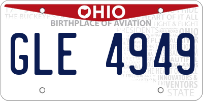 OH license plate GLE4949