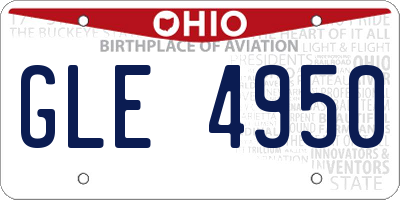 OH license plate GLE4950