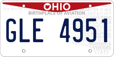 OH license plate GLE4951