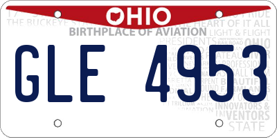 OH license plate GLE4953