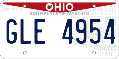 OH license plate GLE4954