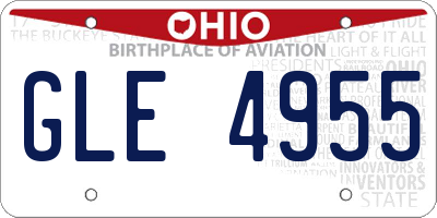 OH license plate GLE4955