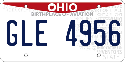 OH license plate GLE4956