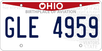 OH license plate GLE4959