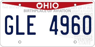OH license plate GLE4960