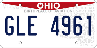 OH license plate GLE4961