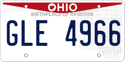 OH license plate GLE4966
