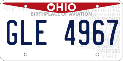 OH license plate GLE4967