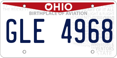 OH license plate GLE4968