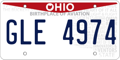 OH license plate GLE4974