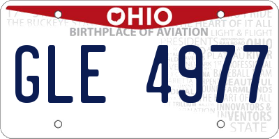 OH license plate GLE4977