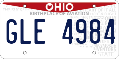 OH license plate GLE4984