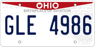 OH license plate GLE4986