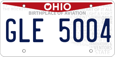 OH license plate GLE5004
