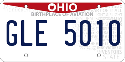 OH license plate GLE5010