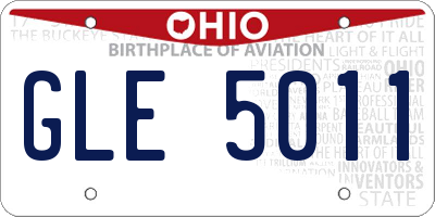 OH license plate GLE5011