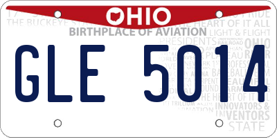 OH license plate GLE5014