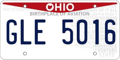 OH license plate GLE5016