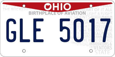 OH license plate GLE5017