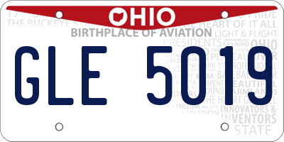 OH license plate GLE5019