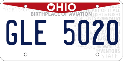 OH license plate GLE5020