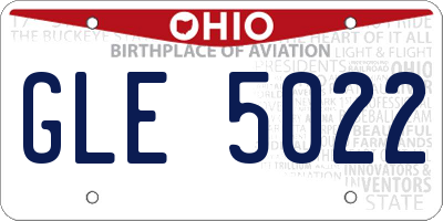 OH license plate GLE5022