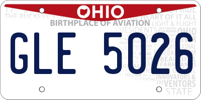 OH license plate GLE5026