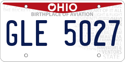 OH license plate GLE5027