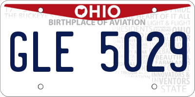 OH license plate GLE5029