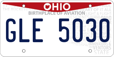 OH license plate GLE5030