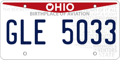 OH license plate GLE5033