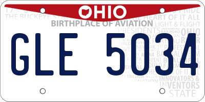 OH license plate GLE5034