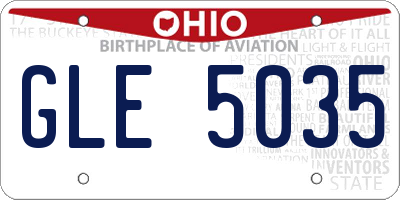 OH license plate GLE5035