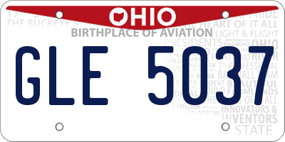 OH license plate GLE5037