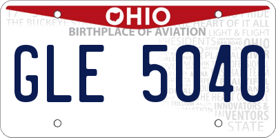 OH license plate GLE5040